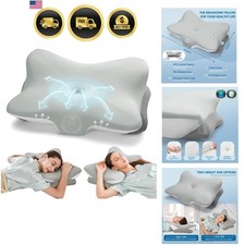 Ergonomic Memory Foam Cervical Pillow Contour Design Dual Heights Odorless ...