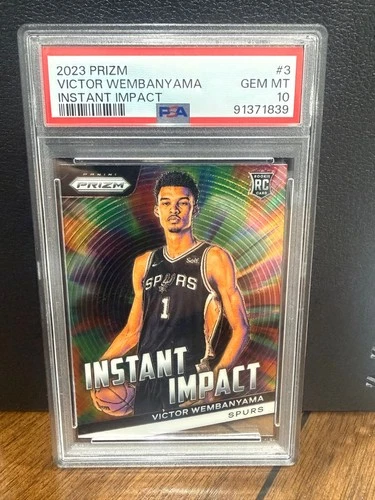 2023-24 Panini Prizm Instant Impact #3 Victor Wembanyama Spurs RC Rookie PSA 10