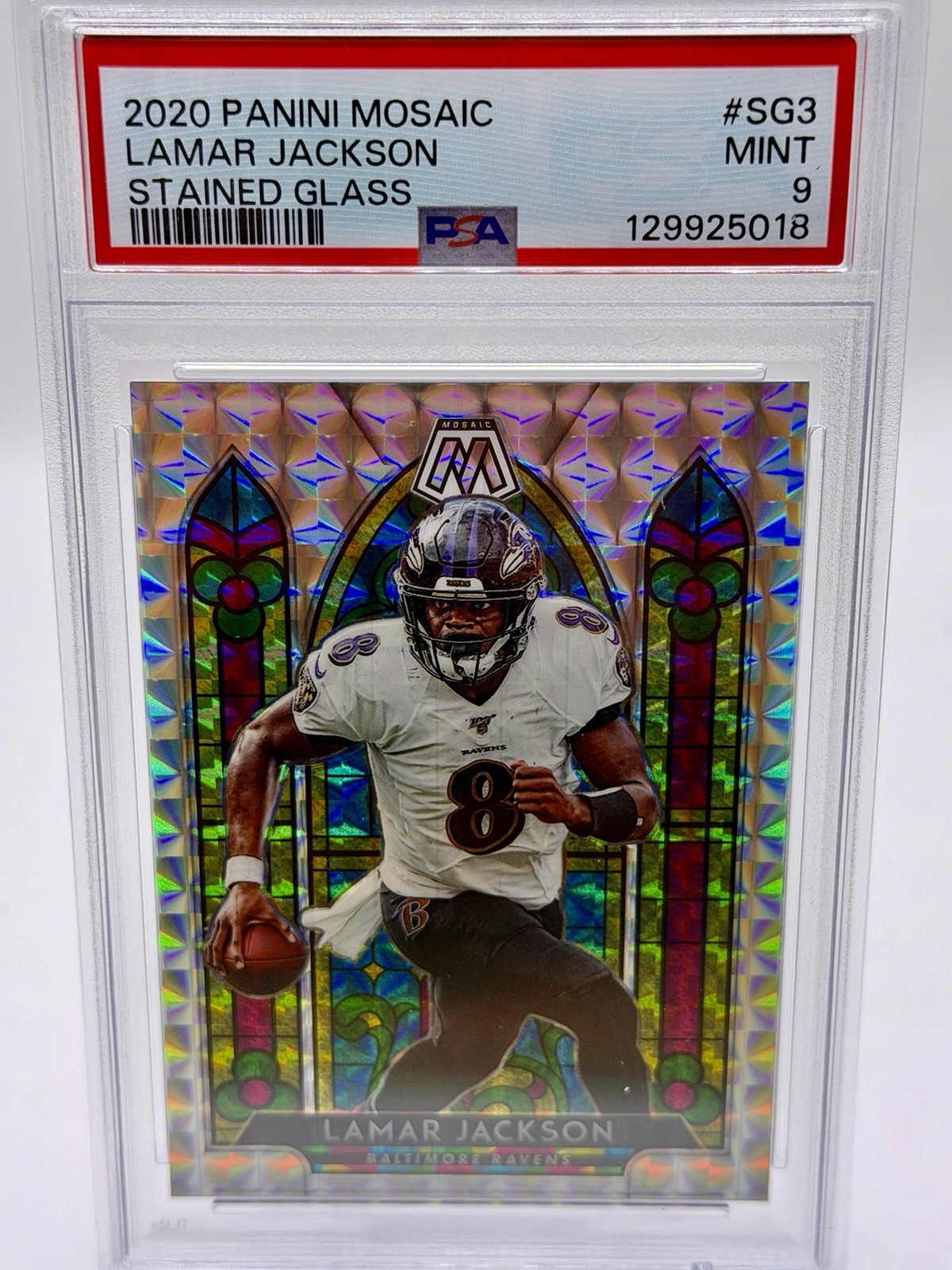 Sports Card Singles Graded 2020 Lamar Jackson Panini Stained Glass Mosaic