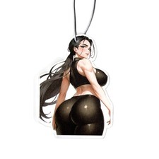 Car Air Freshener Thick Sexy Girl Anime Waifu Black Hair Curvy Decal