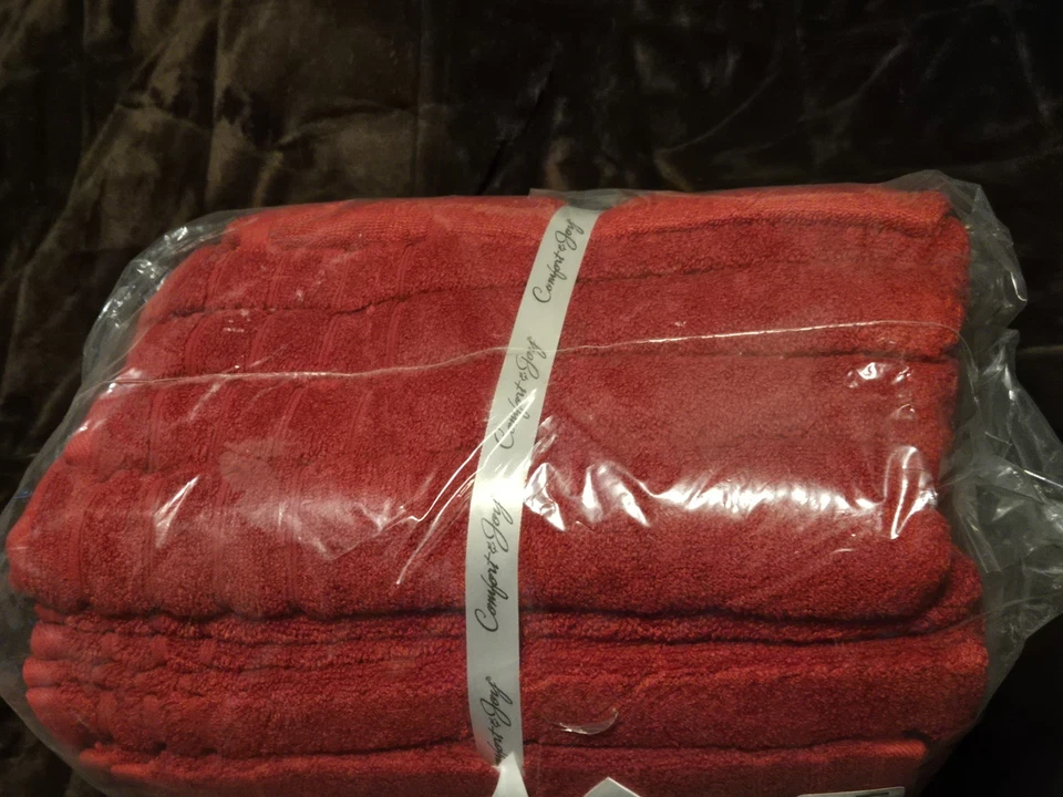 Joy Mangano 13 件套 True Perfection 豪华毛巾套装 - 红色 — 第 2/4 张图片