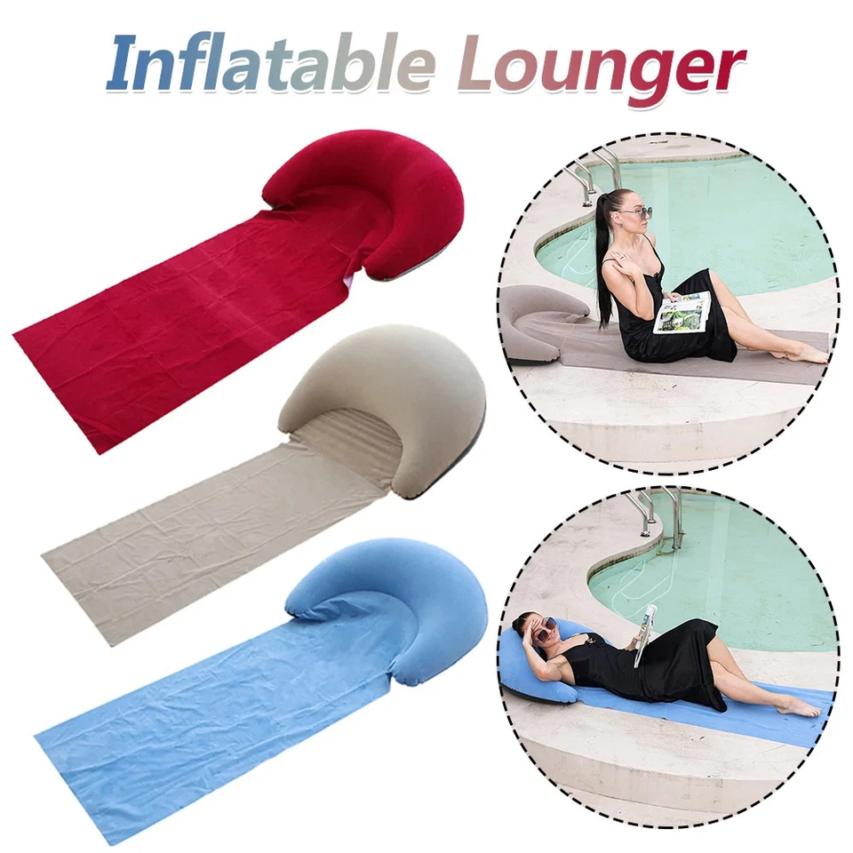 Aufblasbare Strandmatte Liege Luftbett Camping Outdoor Kissen Komfort - Bild 3 von 4