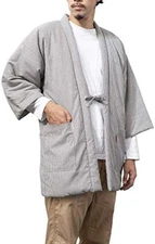 Watanosato Japanese Kimono Hanten Warm Wear Free size 650 Hickory Pattern F/S