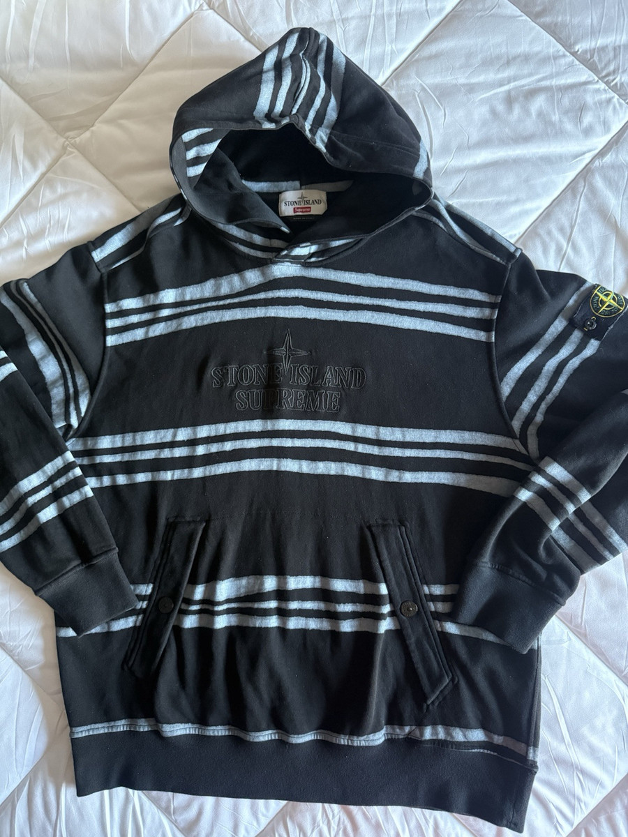 Supreme Stone Island Warp Stripe Hooded Sweatshirt Size Supreme Stone Island Warp Stripe Hooded Sweatshirt Size