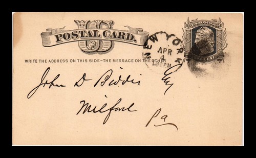 DR JIM BRIEFMARKEN US POSTKARTE NEW YORK NACH MILFORD PENNSYLVANIA