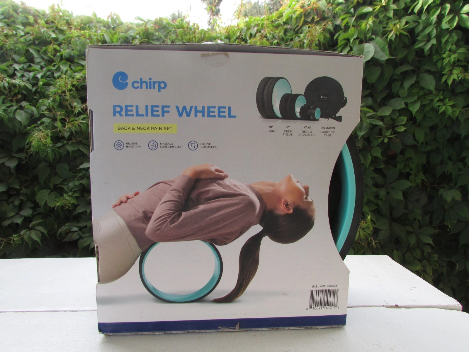 NIB Chirp Relief Wheel - Back & Neck Pain Set 3 Pack with Travel Carrying Case