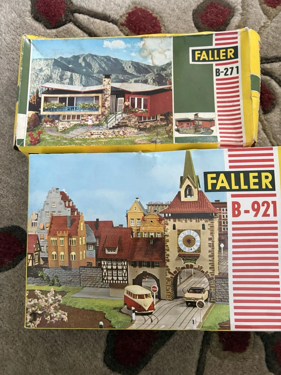 FALLER Plastic HO with Vintage Model Railroad Buildings, Tunnels