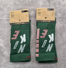2 Pair Nike Christmas Elite Max Cushion Crew Socks Mens 6-8 / Youth 5Y-7Y