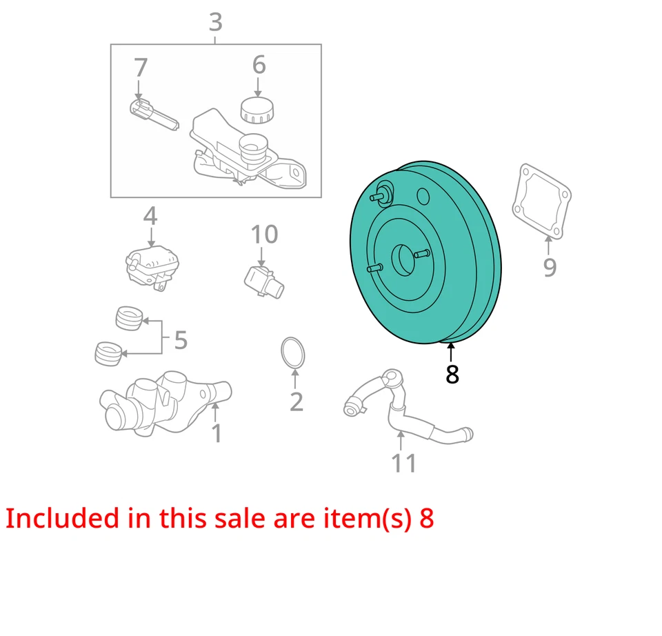 Lincoln MKZ 2010 potenciador de freno OEM 131 k millas - LKQ406085236 Foto 4 de 4