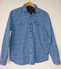 Howler Bros Shirt Mens Medium Blue Plaid Flannel Snap Western Pockets Stretch