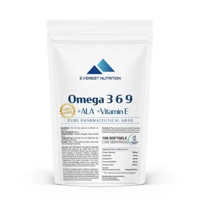 Omega 3-6-9 1000 mg Kapseln – Mit Alpha-Liponsäure & Vitamin E für Herz, Gehirn - Bild 1 von 4