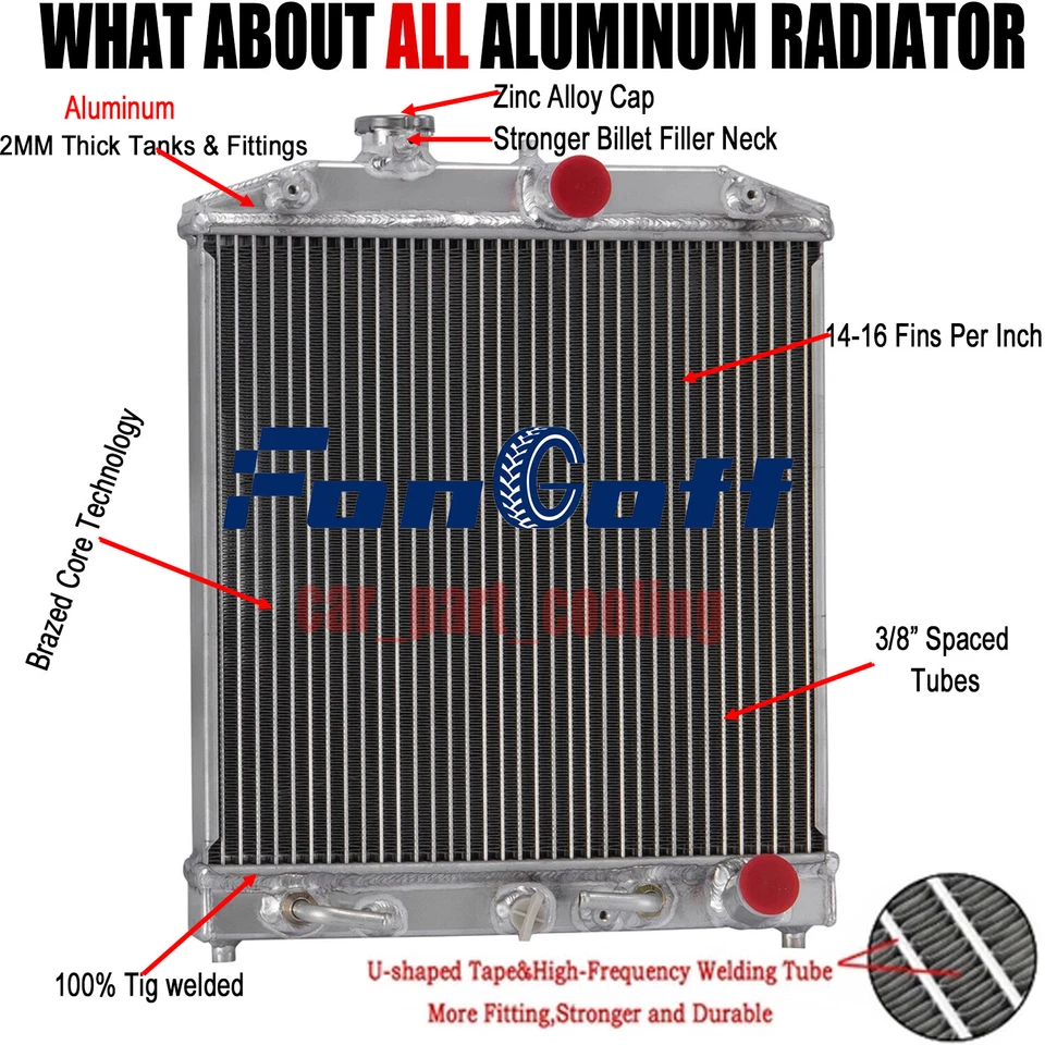 Aluminum Radiator fit 1992-2000 Honda Civic D15 D16 EK EG Acura Integra GS LS Foto 2 de 4