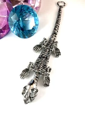 FABULOUS FUN CHUNKY 3D T REX DINOSAUR SKELETON STAINLESS STEEL FINISH BRACELET