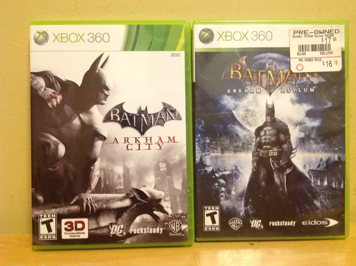 Lot of 2 Batman Xbox 360 Games Arkham City Asylum Complete in Box CIB 