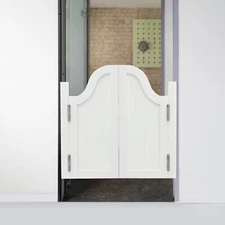 White Swing Solid Wood Door Elegant Pine Wood Partition Door for Shop Entrance