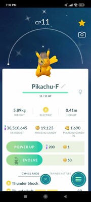 Pokemon Shiny Pikachu LV1 Female Wearing a Detective Hat -TRA'DE GO- Description