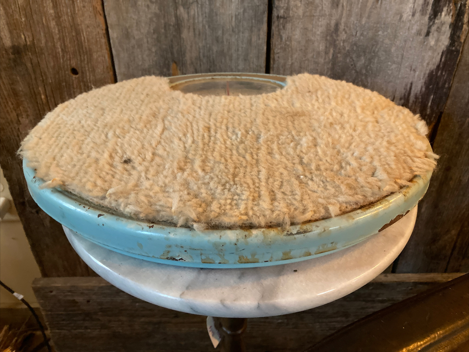 Vintage JC Penney Personal Bathroom Scale Retro Blue with Rug on Top eBay