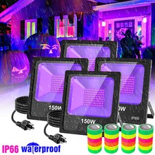 4Pack UV LED Black Light 150W Outdoor Halloween Xmas Party Stage Club Floodlight