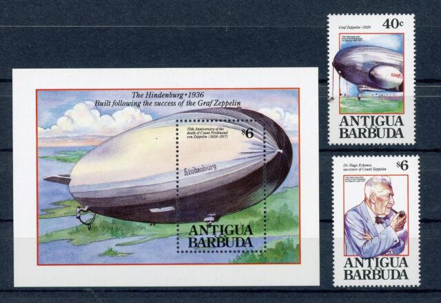 Antigua und Barbuda 1700-1701 + Block 246 postfrisch Zeppelin #GI025