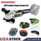 WORKPRO 20V Cordless Angle Grinder Kit 4-1/2 Inch Lightweight Angle Grinder Tool