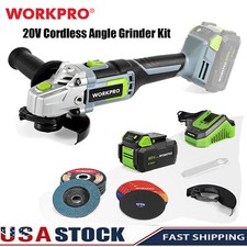 WORKPRO 20V Cordless Angle Grinder Kit 4-1/2 Inch Lightweight Angle Grinder Tool