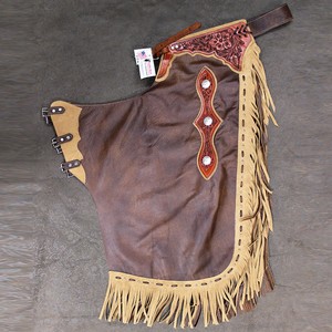 Saddle Barn Show Stopper Leather Tooled Tops Horse Chinks Liquor