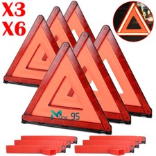 6 Reflective Warning Triangles Emergency Kit For Car Breakdown Truck Road Safety