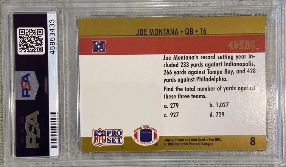 1990 Fact Pro Set Joe Montana Cincinnati #8 PSA 8 💎 Rare Limited - Image 2 of 2