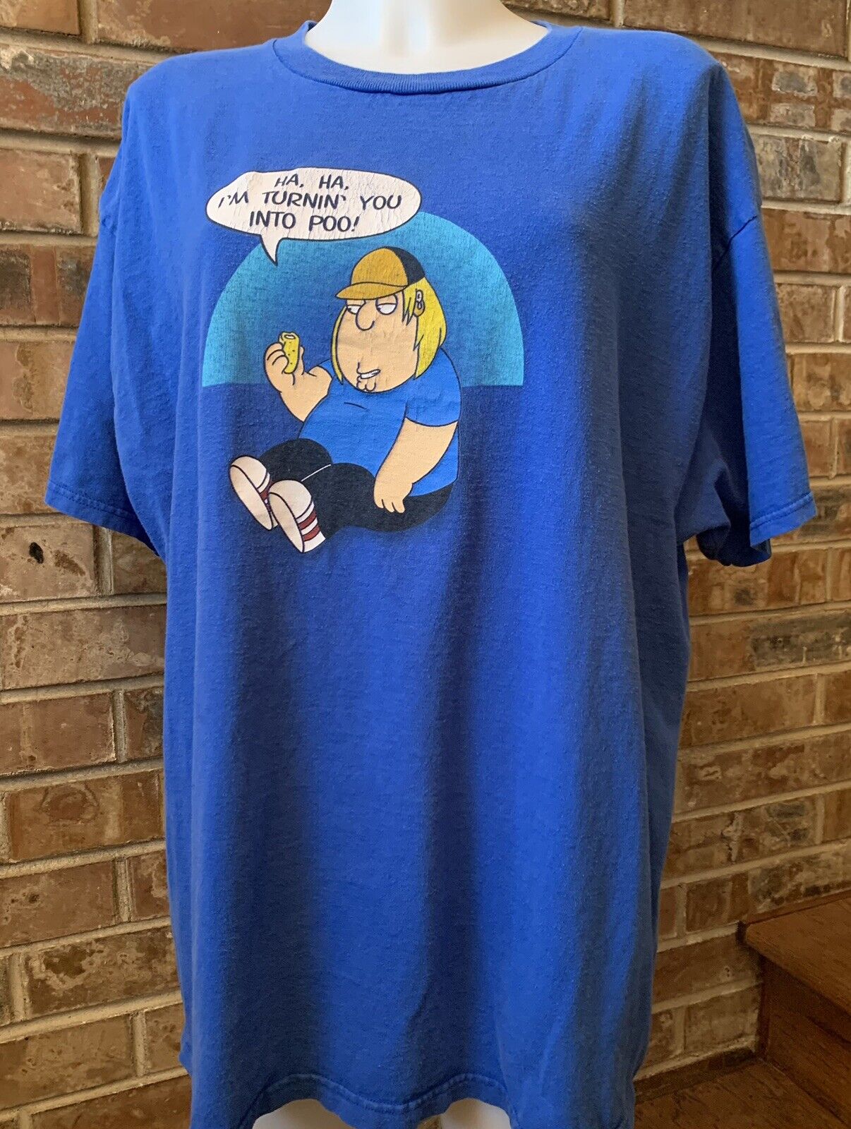 Chris griffin Blue Xl T-shirt Poo Y2K Vintage Fam… - image 3
