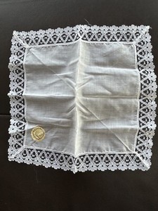 💥Antique Made In Japan Ladies 100% Cotton Handkerchief Baby Blue Nice!
