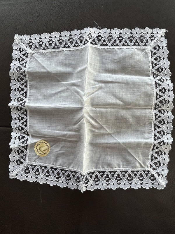 💥Antique Made In Japan Ladies 100% Cotton Handkerchief Baby Blue Nice!