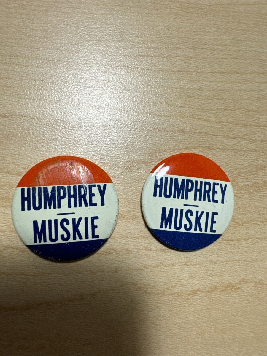 2) Vintage 1968 Humphrey Muskie President Campaign buttons | eBay display picture 1