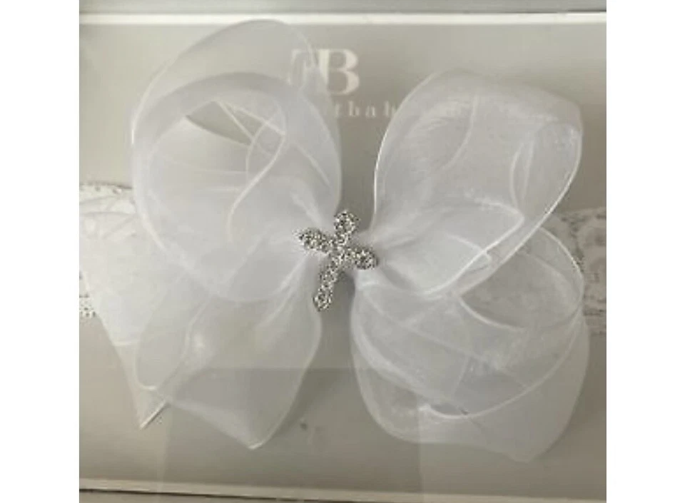 Elegante diadema bebé domingo con cruz nueva en caja Foto 3 de 4