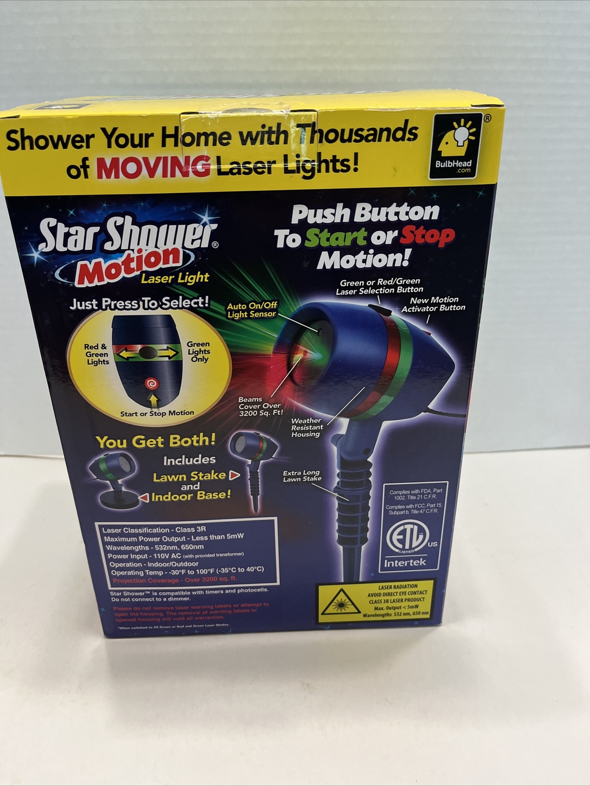 Star Shower Motion Laser Light by BulbHead Indoor Outdoor Laser