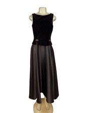 Scott McClintook Black Sleeveless Top Satin Midi Skirt Formal Dress Women Sz 8