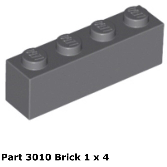 Lego 1x 3010 Dark Bluish Gray Brick 1 x 4 2507 Ninjago | eBay