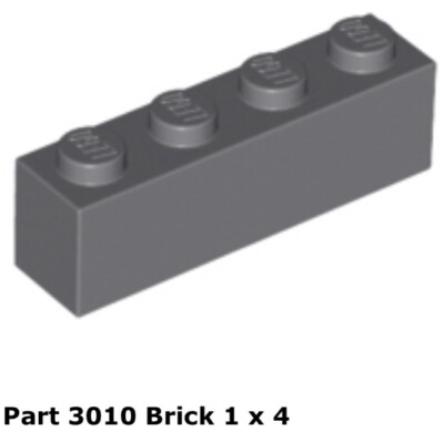 Lego 1x 3010 Dark Bluish Gray Brick 1 x 4 2507 Ninjago | eBay