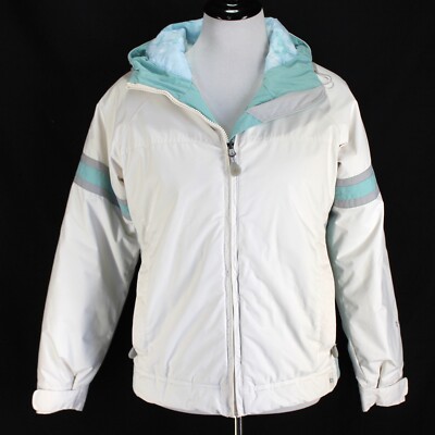 Columbia XCO Storm Dry Coat Womens Sz S White Zip Front Hooded Waterproof Jacket