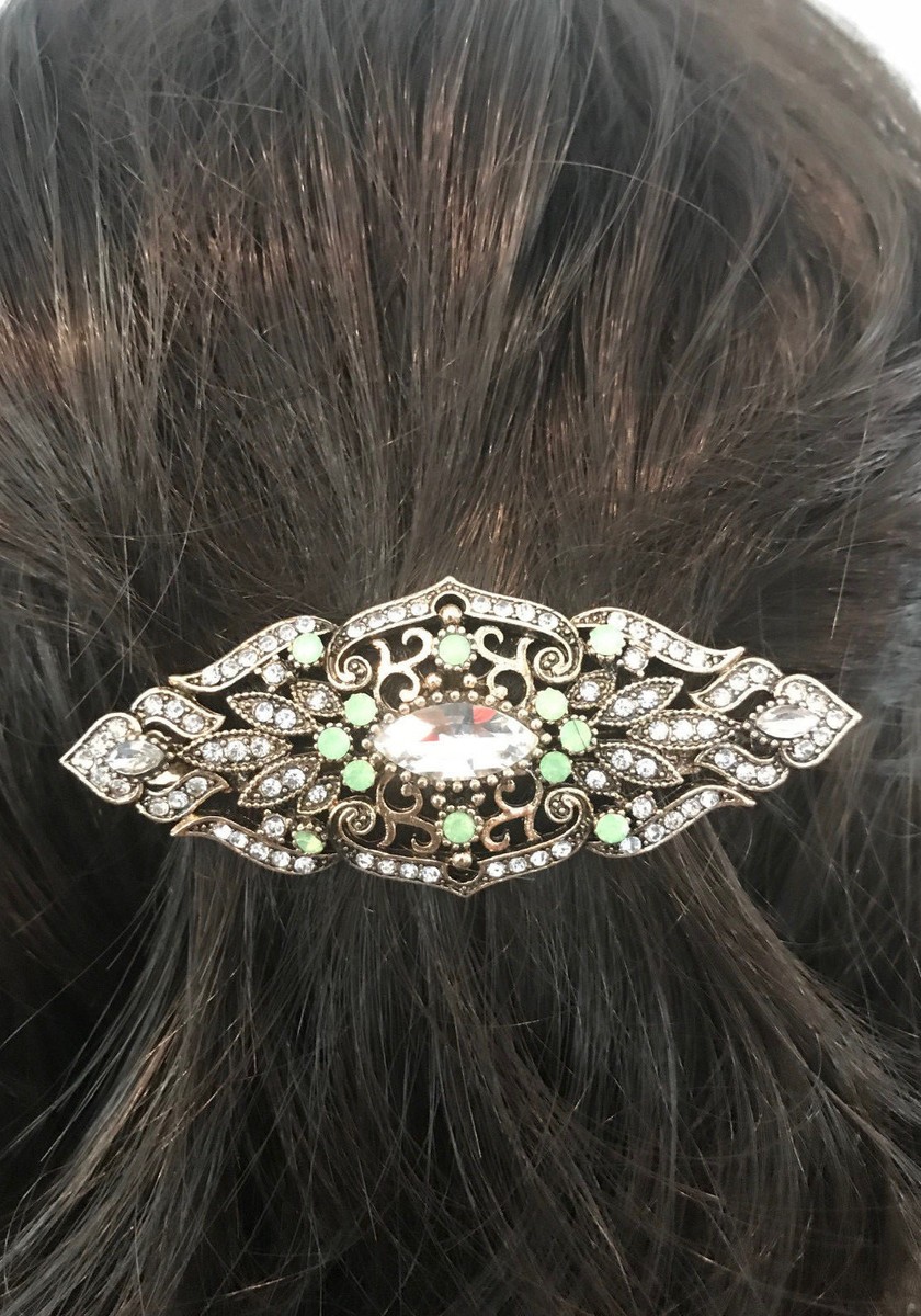 Barrette à Cheveux Art Déco Or Antique 3'' – Métal Doré, NY FASHION ACCESSORIES