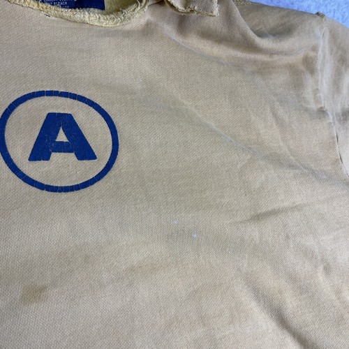 Vintage Y2K Abercrombie & Fitch Hoodie Sweatshirt Mens Medium Yellow Distressed - Picture 15 of 23