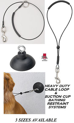 Top Performance Pet Grooming ''HOLD EM'' RESTRAINT SUCTION CUP,EYE HOOK&CABLE LOOP