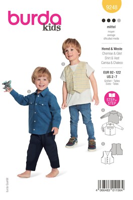 burda style Nr. 9248 Hemd &Weste für Jungs Gr. 92 - 122