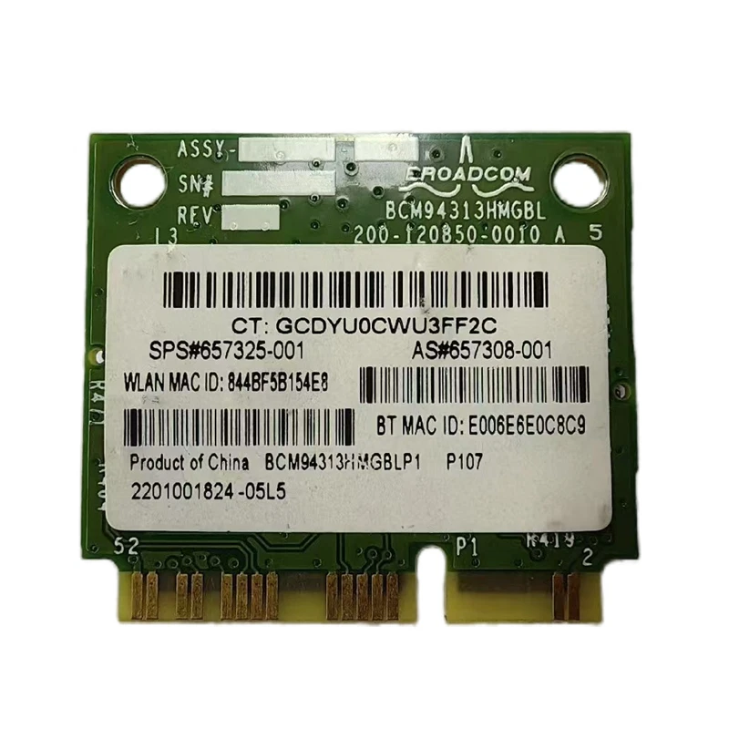 HP Broadcom BCM94313HMGB 802.11b/g/n WiFi + 20702 Bluetooth 4.0 Combo Adapter - Image 2 of 2