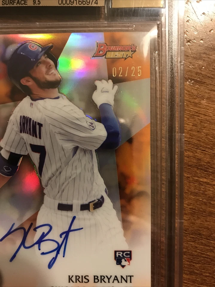Kris Bryant 2015 Bowman's Best Orange Rookie Auto Cubs Rockies 2/25 RC BGS 9.5 - Image 4 of 4