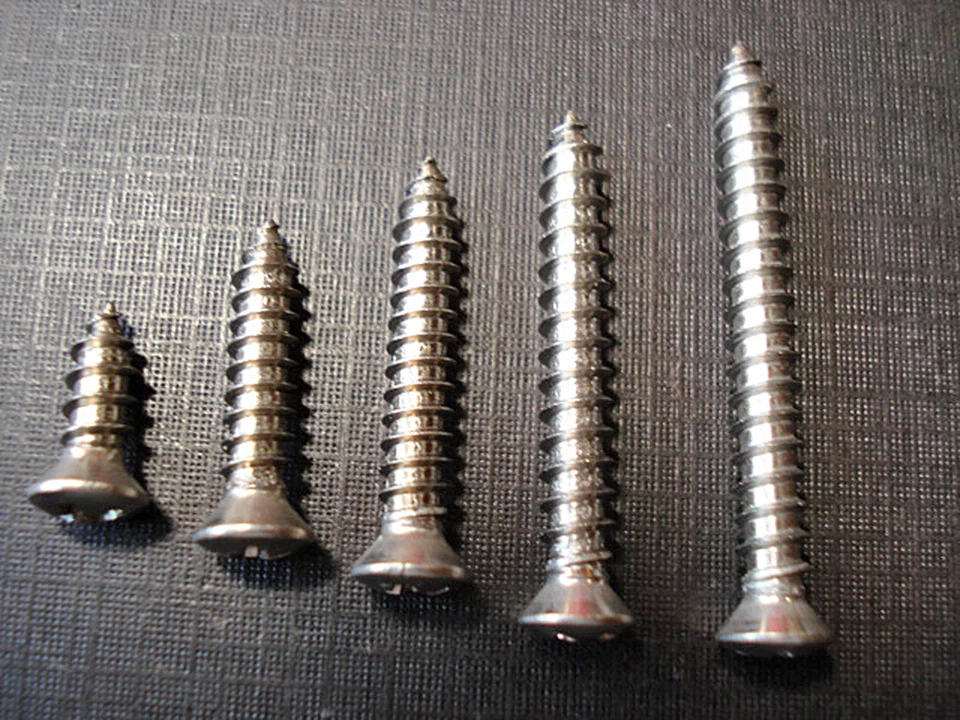 125 piezas GM #8 con #6 Phillips cabeza ovalada acero inoxidable decoración moldura tornillos surtido Foto 4 de 4