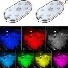 2Pcs 7 Colors Magnetic Car Interior Ambient Lights Kit - Touch Control, Portable