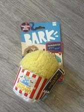 New Bark Box " Buttered Chompcorn " Dog Toy Popcorn Bucket & Popcorn Extra SMALL