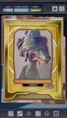 Topps Digital Star Wars Card Trader Gilded Bronze Mars Guo Legendary 3cc!!!