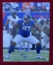 Dexter Lawrence Autographed 11x14 Photo | JSA Sticker  | % Benefits Charity