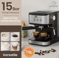 SUPERLEX 15  ☕️ Professional Cappuccino Latte Machine for Home And Office Silver